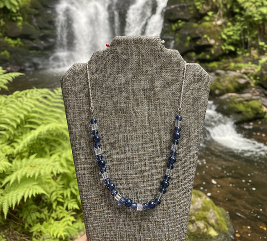 Casual blue necklace