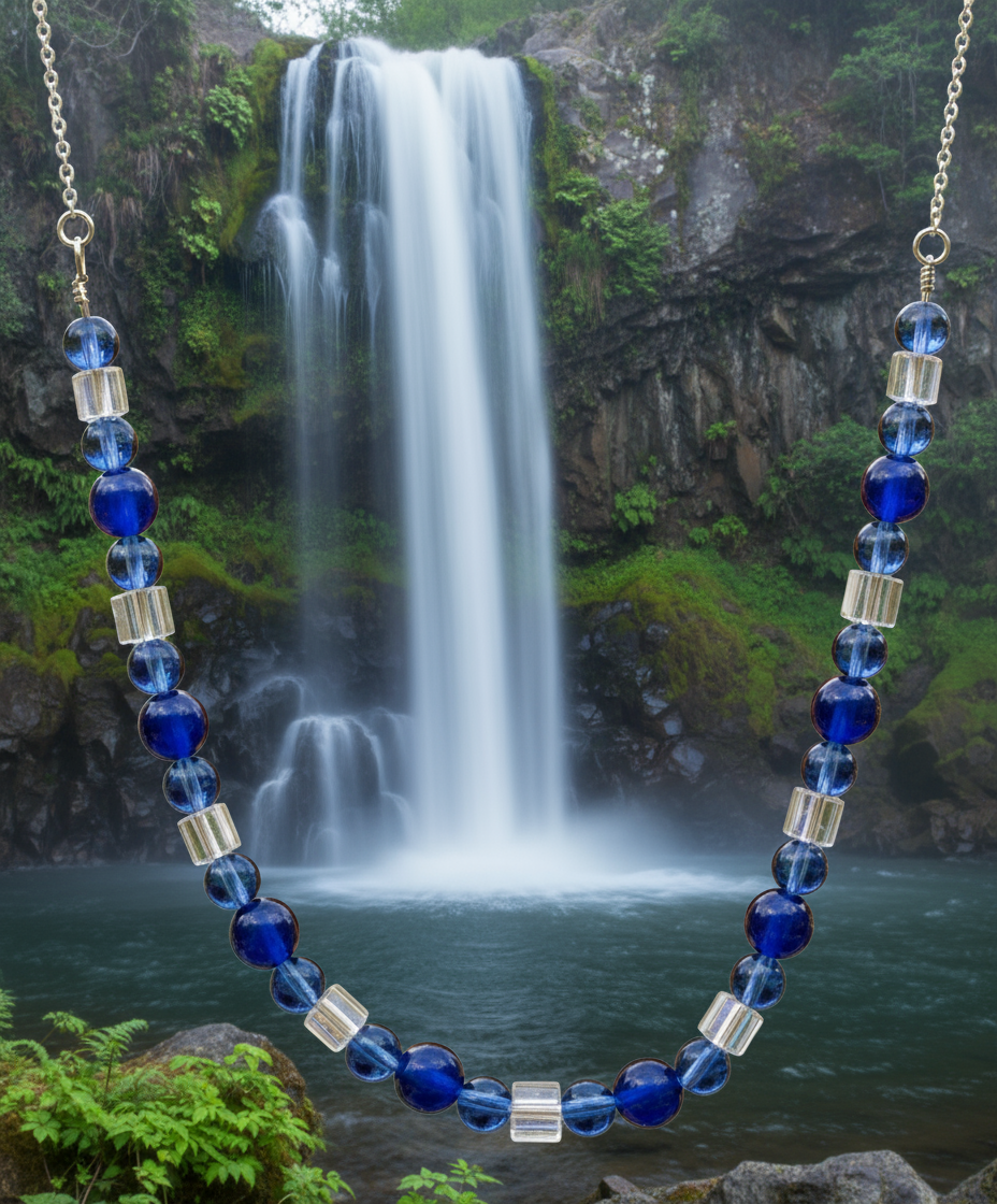 Casual blue necklace