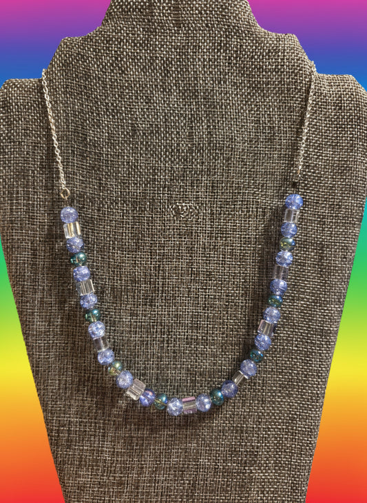 Blue cube necklace