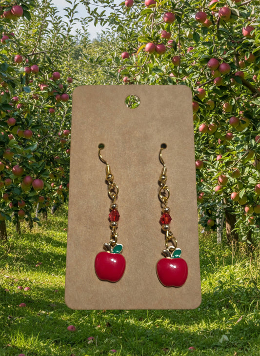 Red Diamond apple earrings