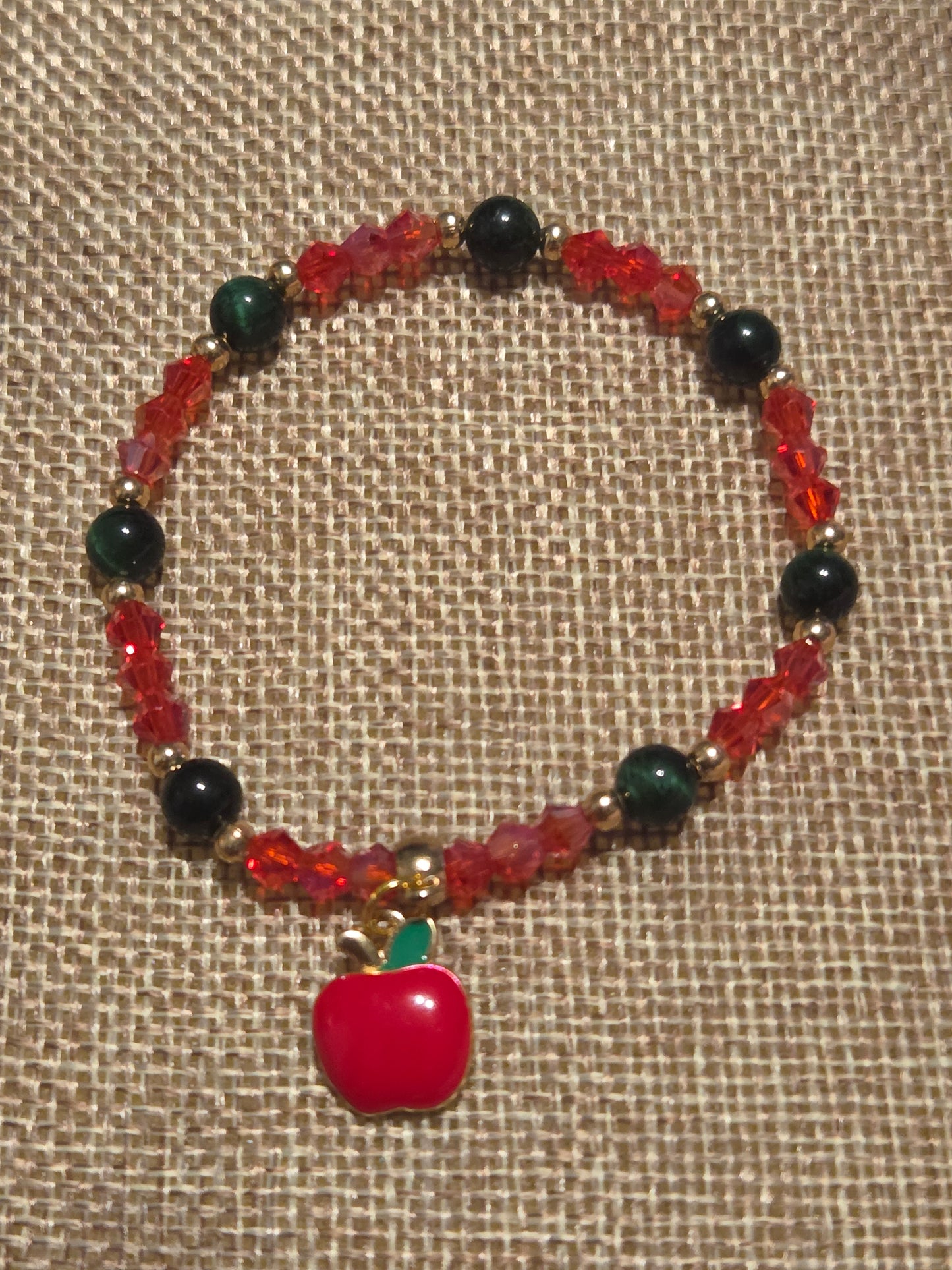 Green tiger's eye Apple Bracelet
