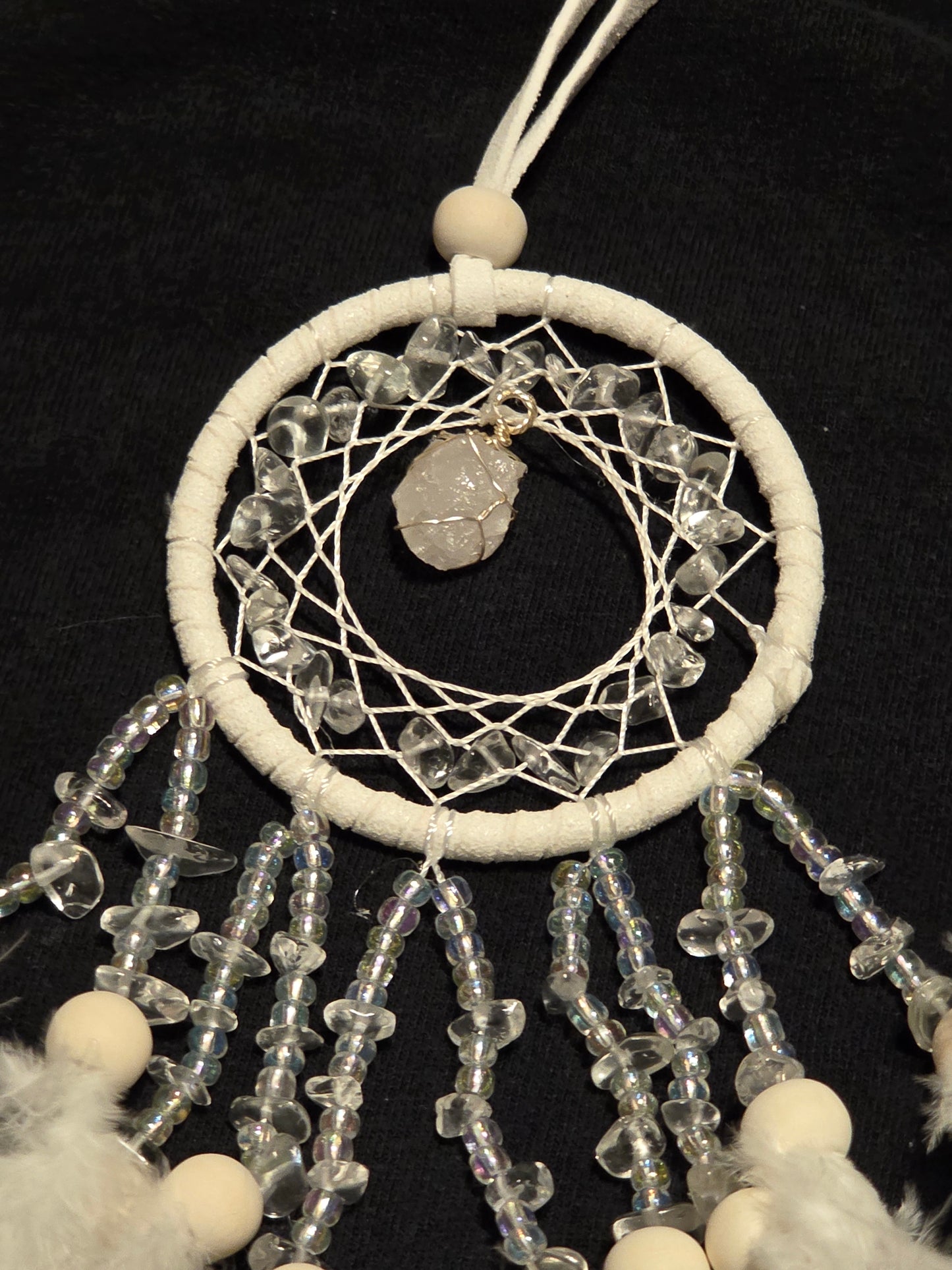 Clear quartz dream catcher