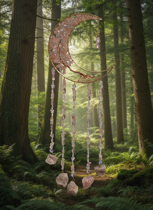 Rose quartz suncatcher