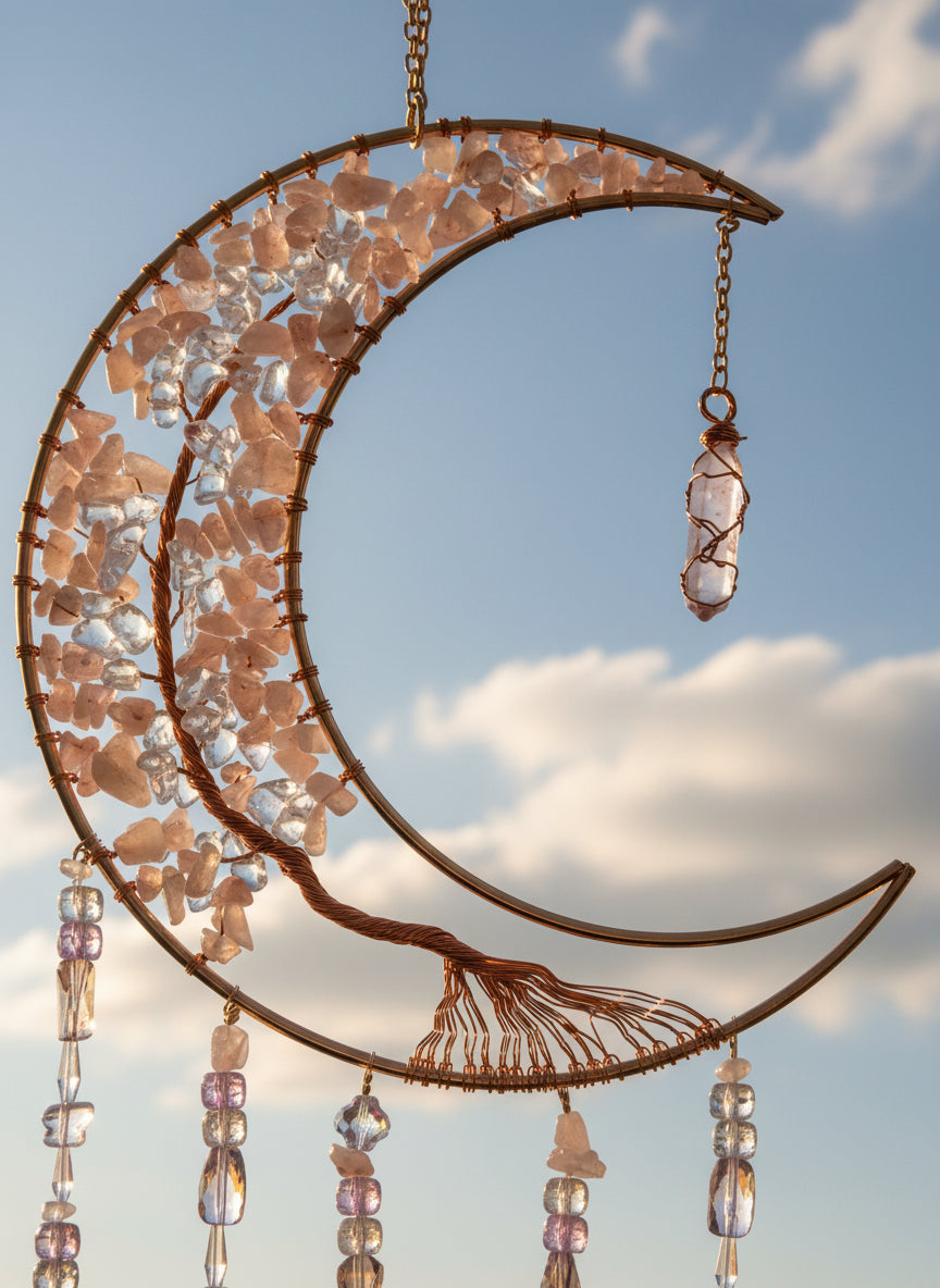 Rose quartz suncatcher