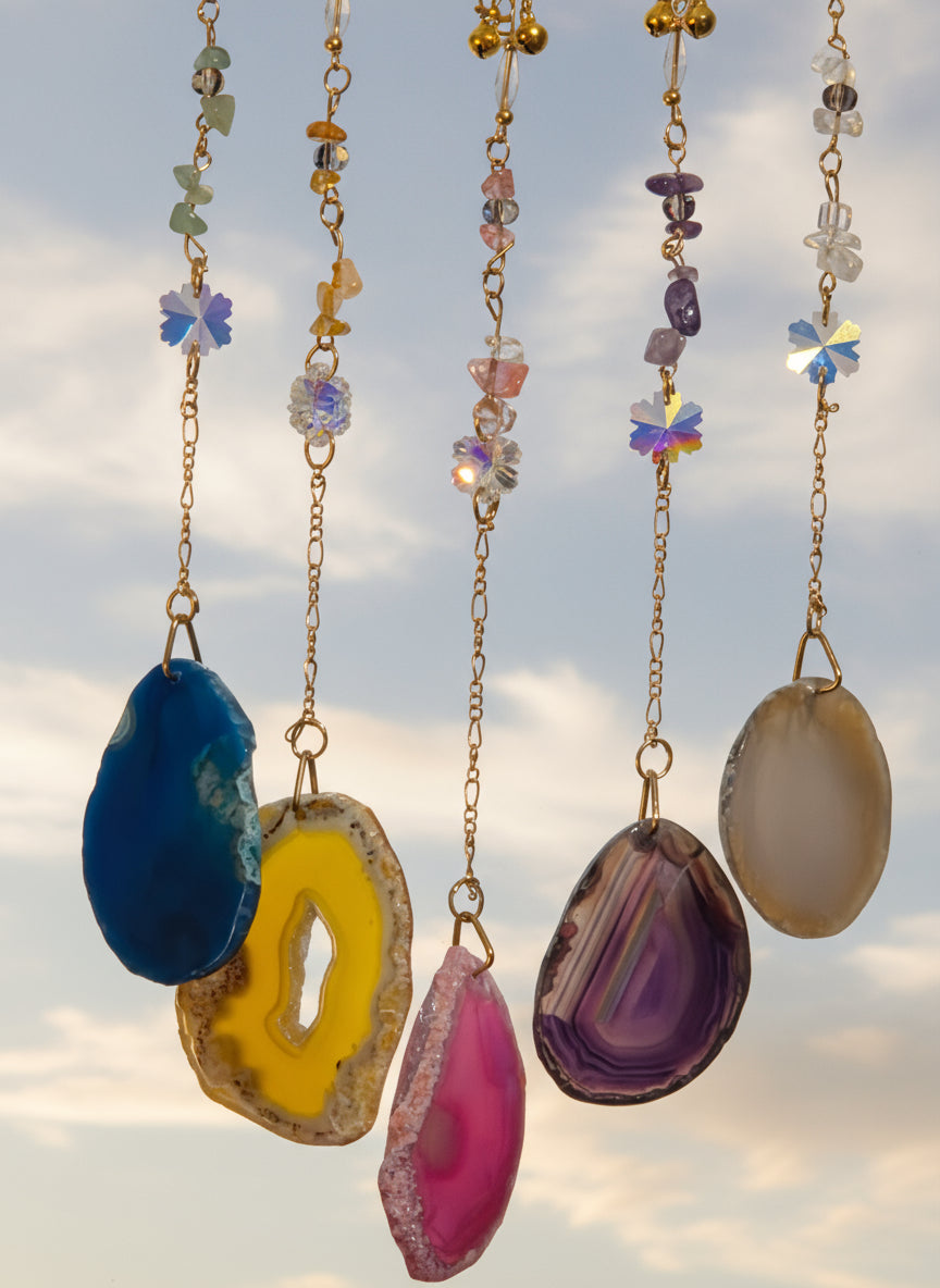 Seven chakra moon suncatcher