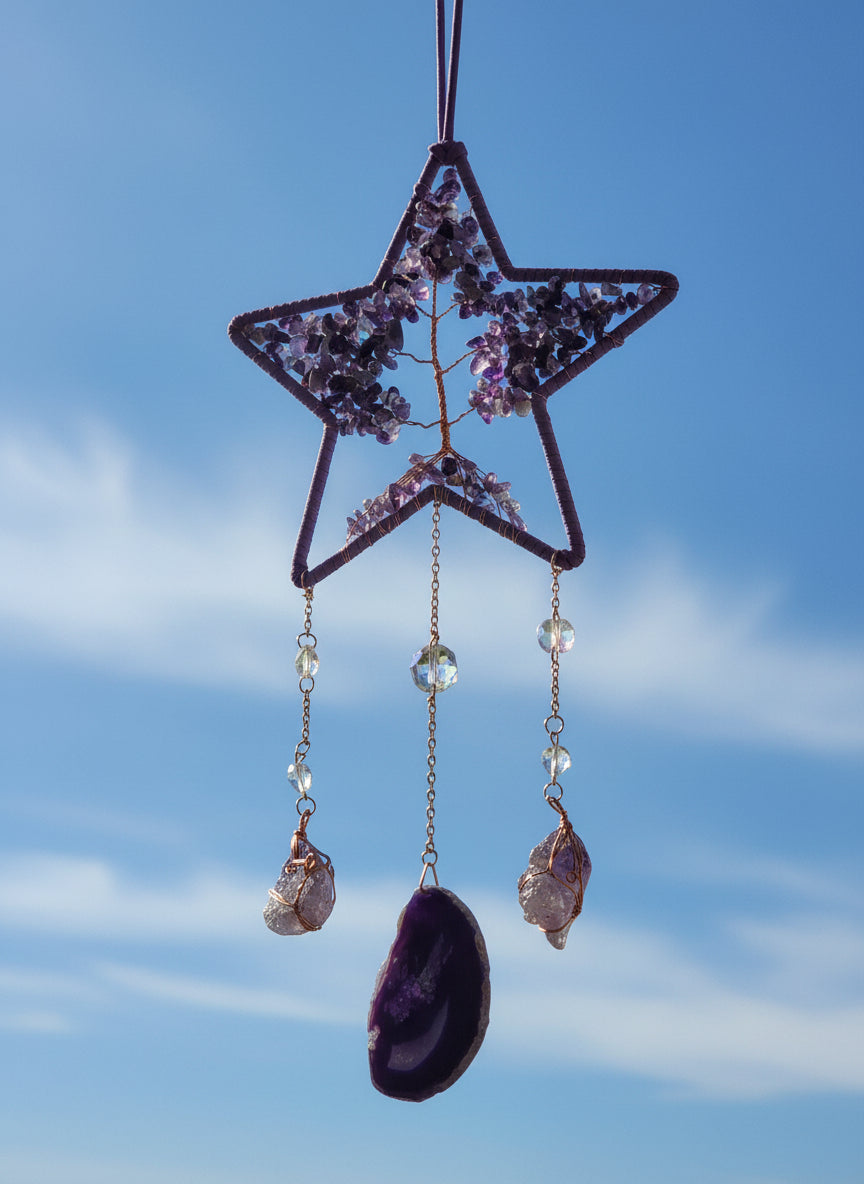 Amethyst star suncatcher