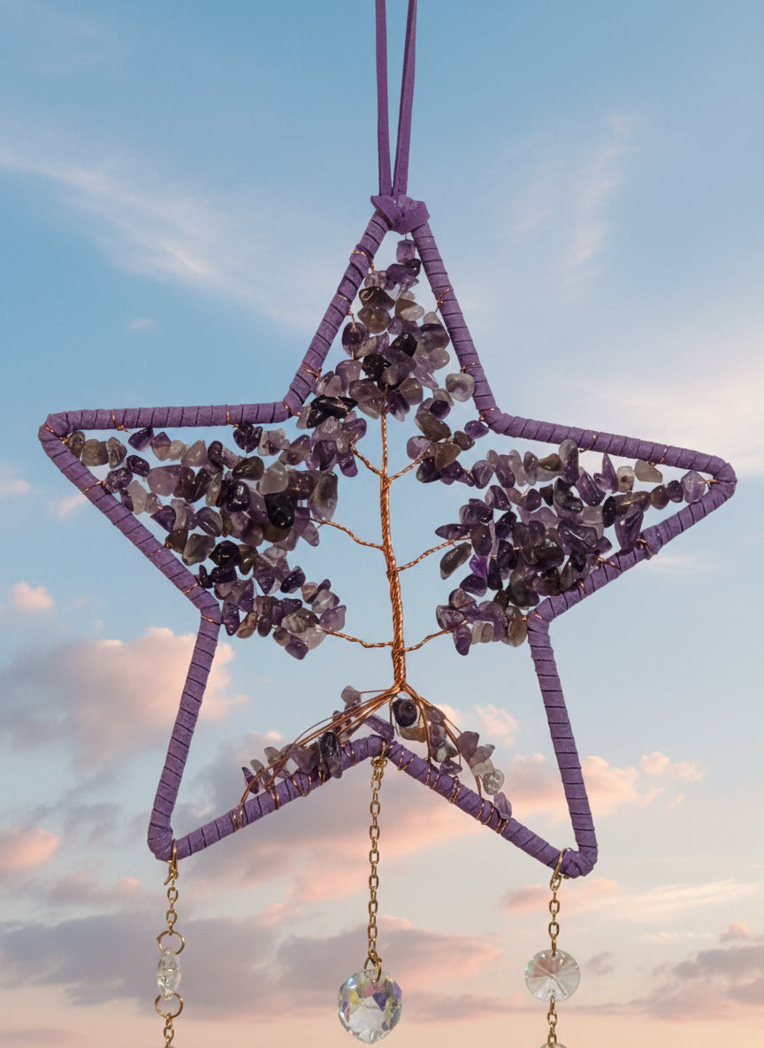 Amethyst star suncatcher