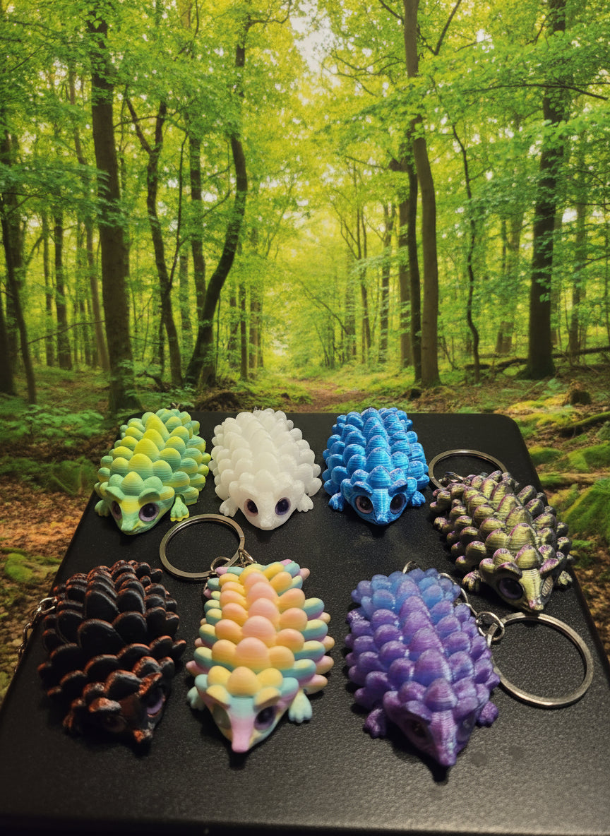 3D printed hedgehog keychain