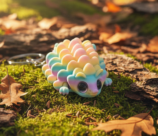 3D printed hedgehog keychain