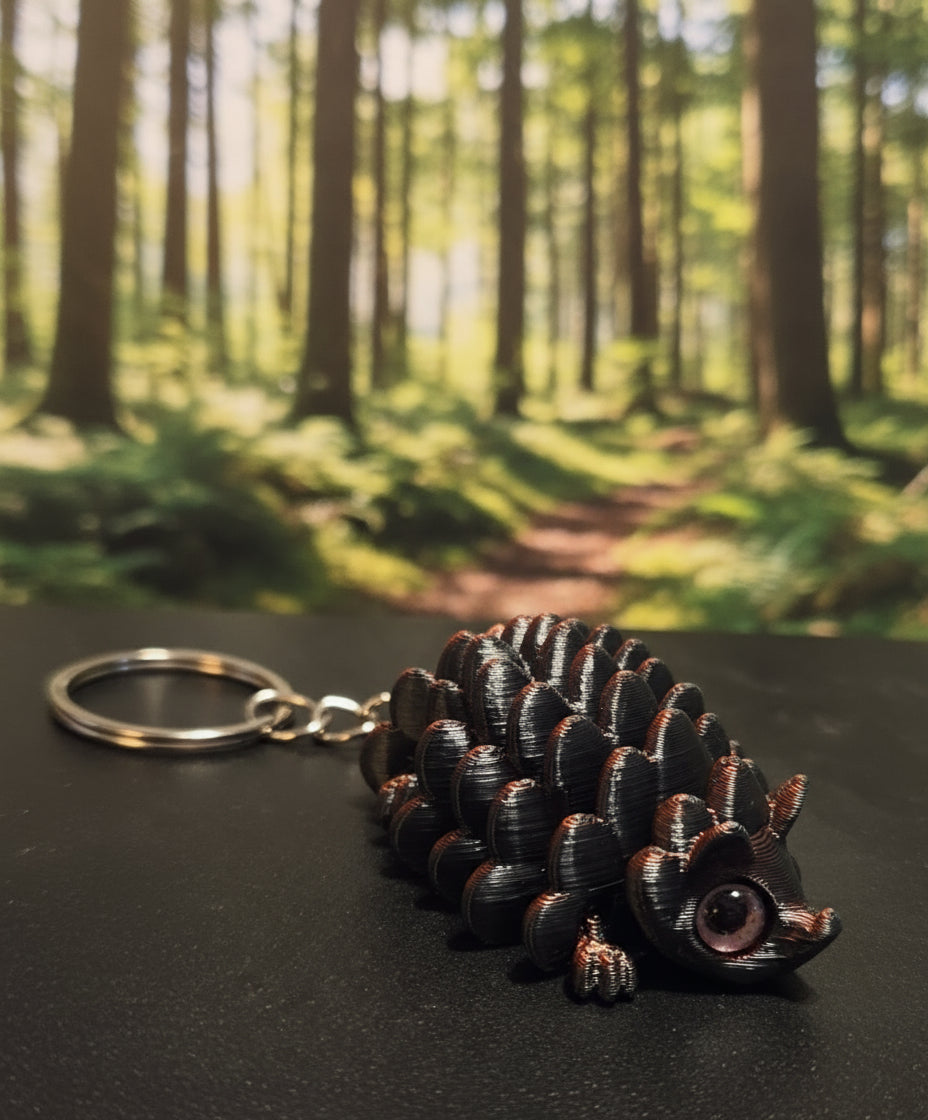 3D printed hedgehog keychain