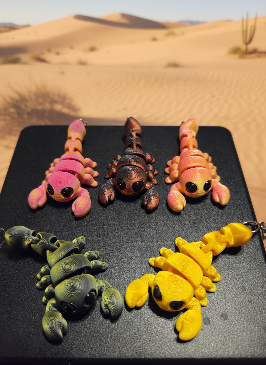 3D printed scorpion keychain