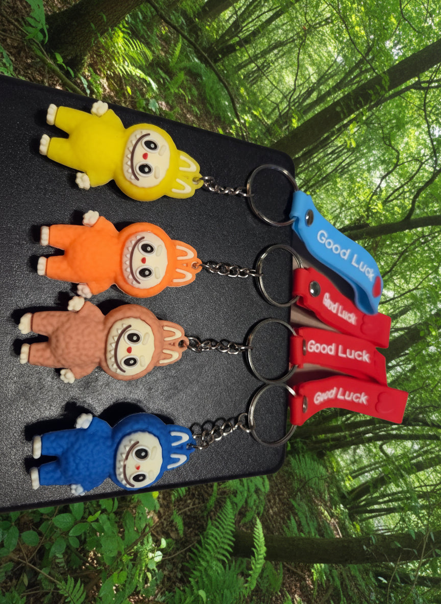 Authentic pop mart the monster the Labubu keychain Good luck Labubu Keychain