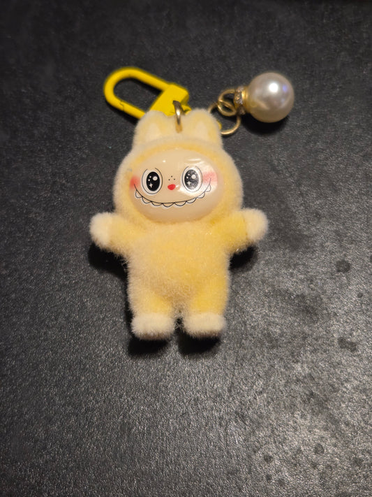 Authentic pop mart the monster the Labubu keychain Fuzzy Labubu keychain