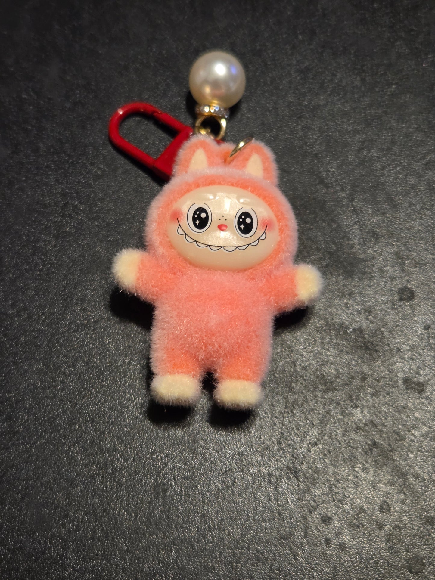 Authentic pop mart the monster the Labubu keychain Fuzzy Labubu keychain
