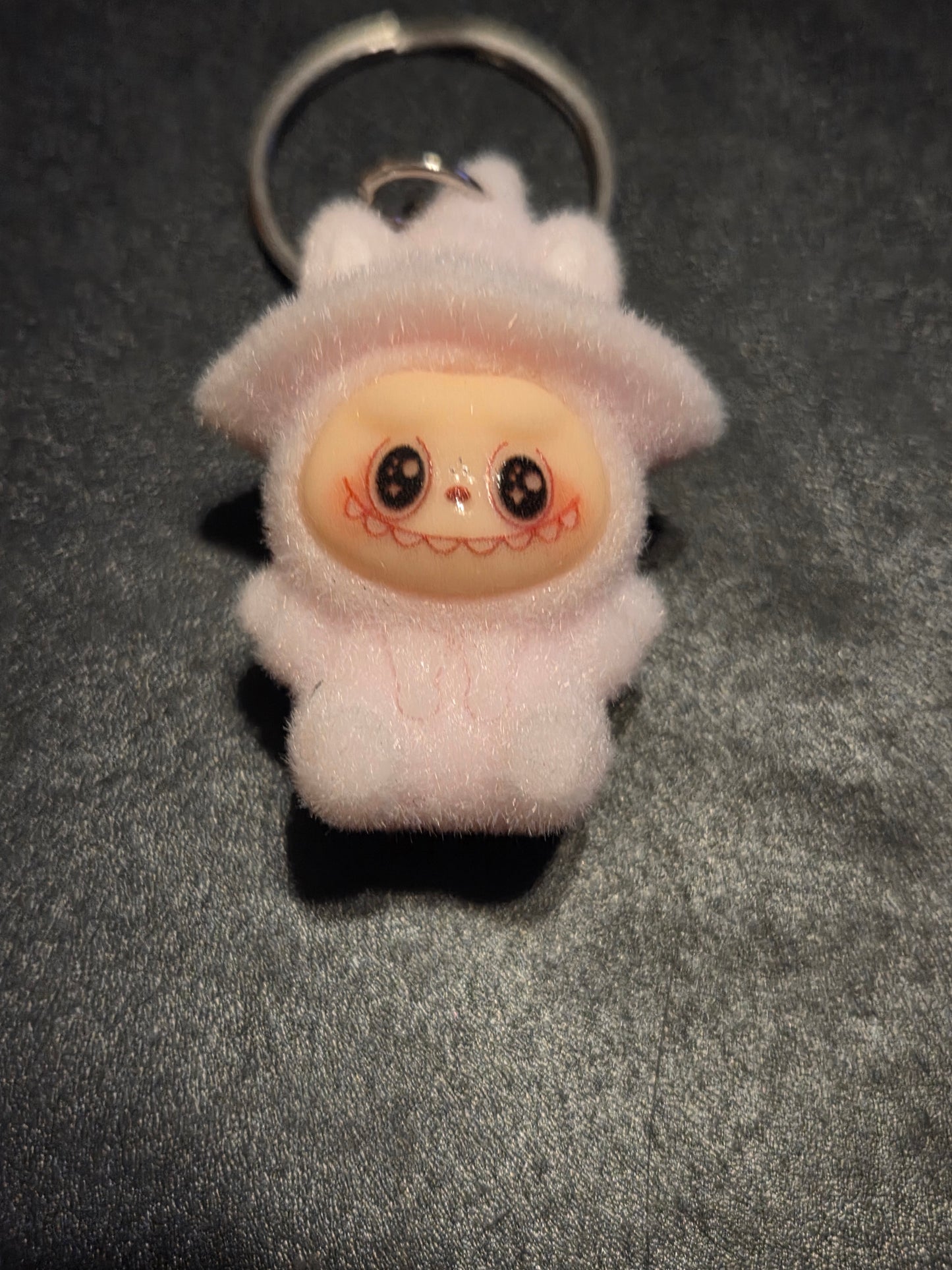Authentic pop mart the monster the Labubu keychain Fuzzy Hat Labubu keychain