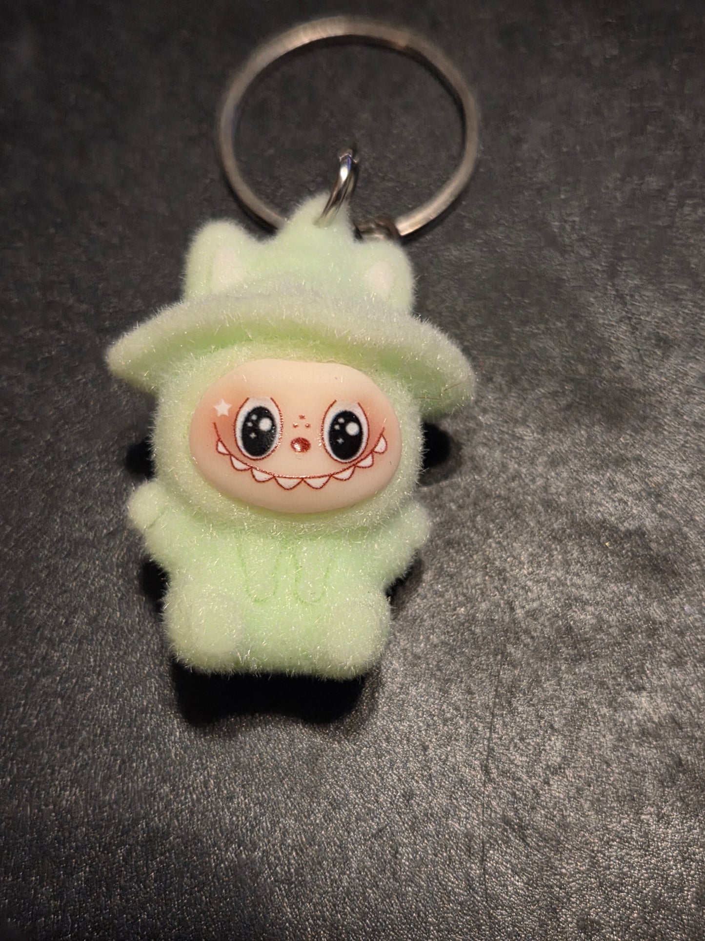 Authentic pop mart the monster the Labubu keychain Fuzzy Hat Labubu keychain