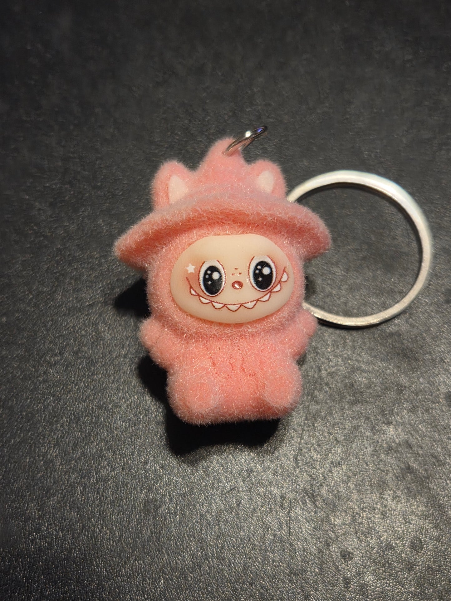 Authentic pop mart the monster the Labubu keychain Fuzzy Hat Labubu keychain