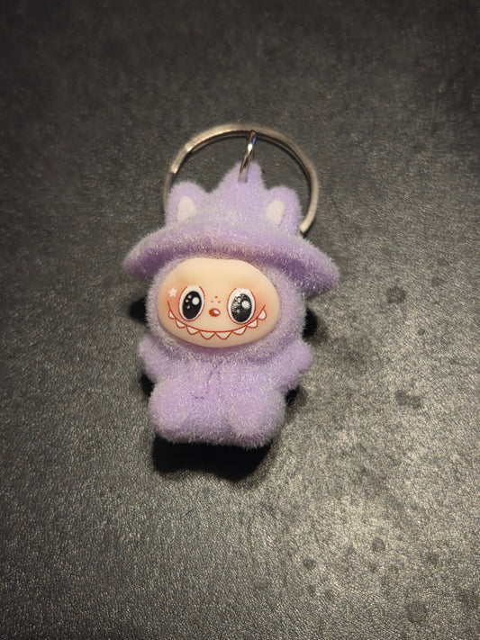 Authentic pop mart the monster the Labubu keychain Fuzzy Hat Labubu keychain