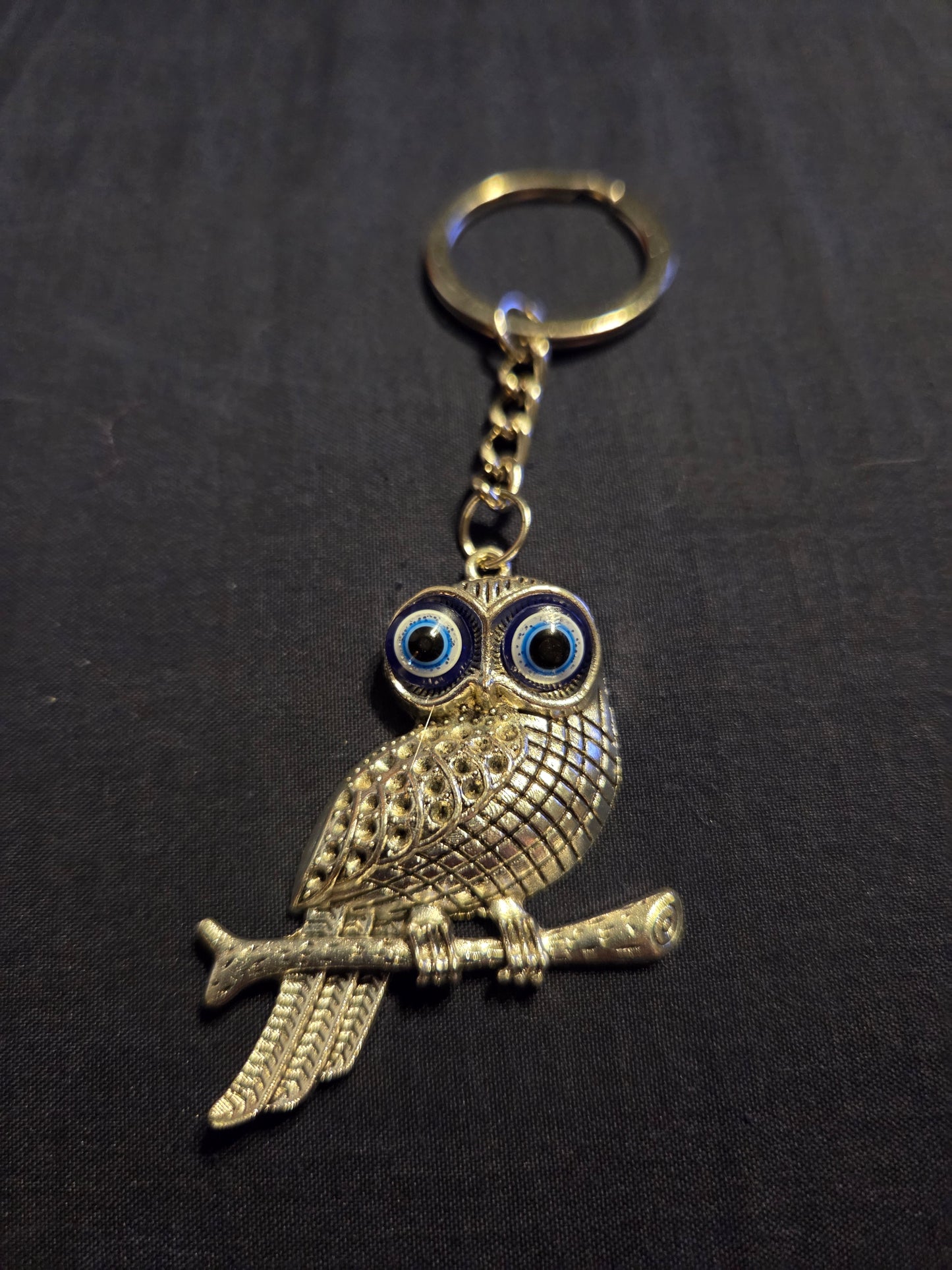 Evil eye owl keychain