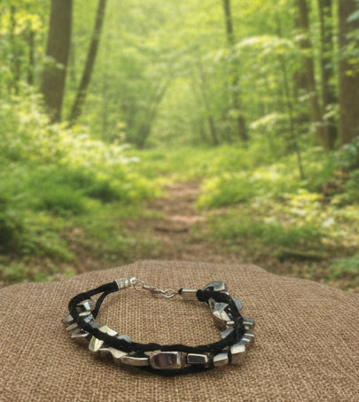 Hematite mens bracelet
