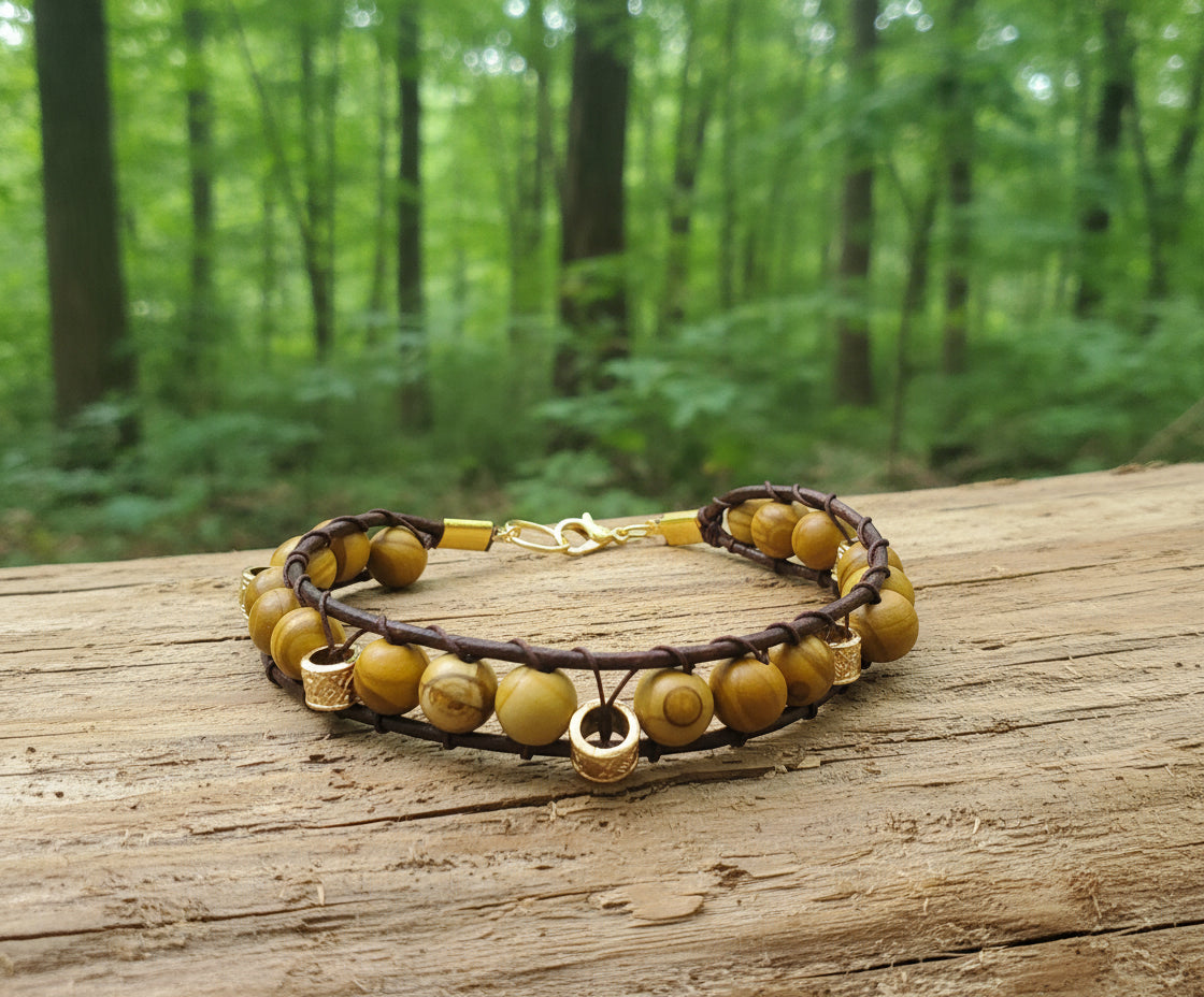 Mend bracelet petrified wood