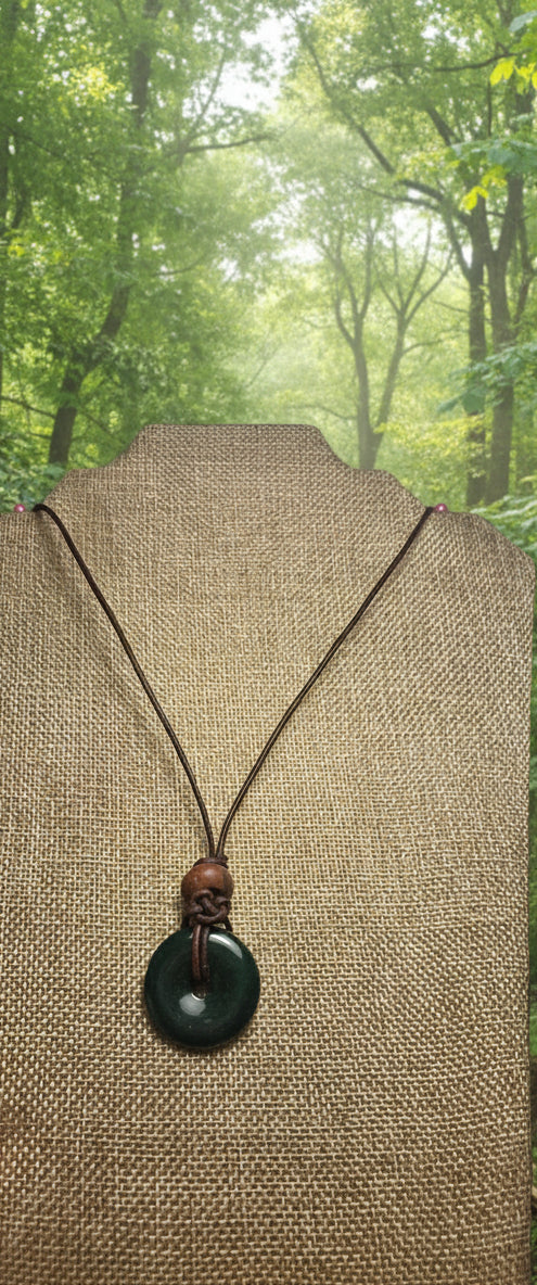 Men's moss agate necklace