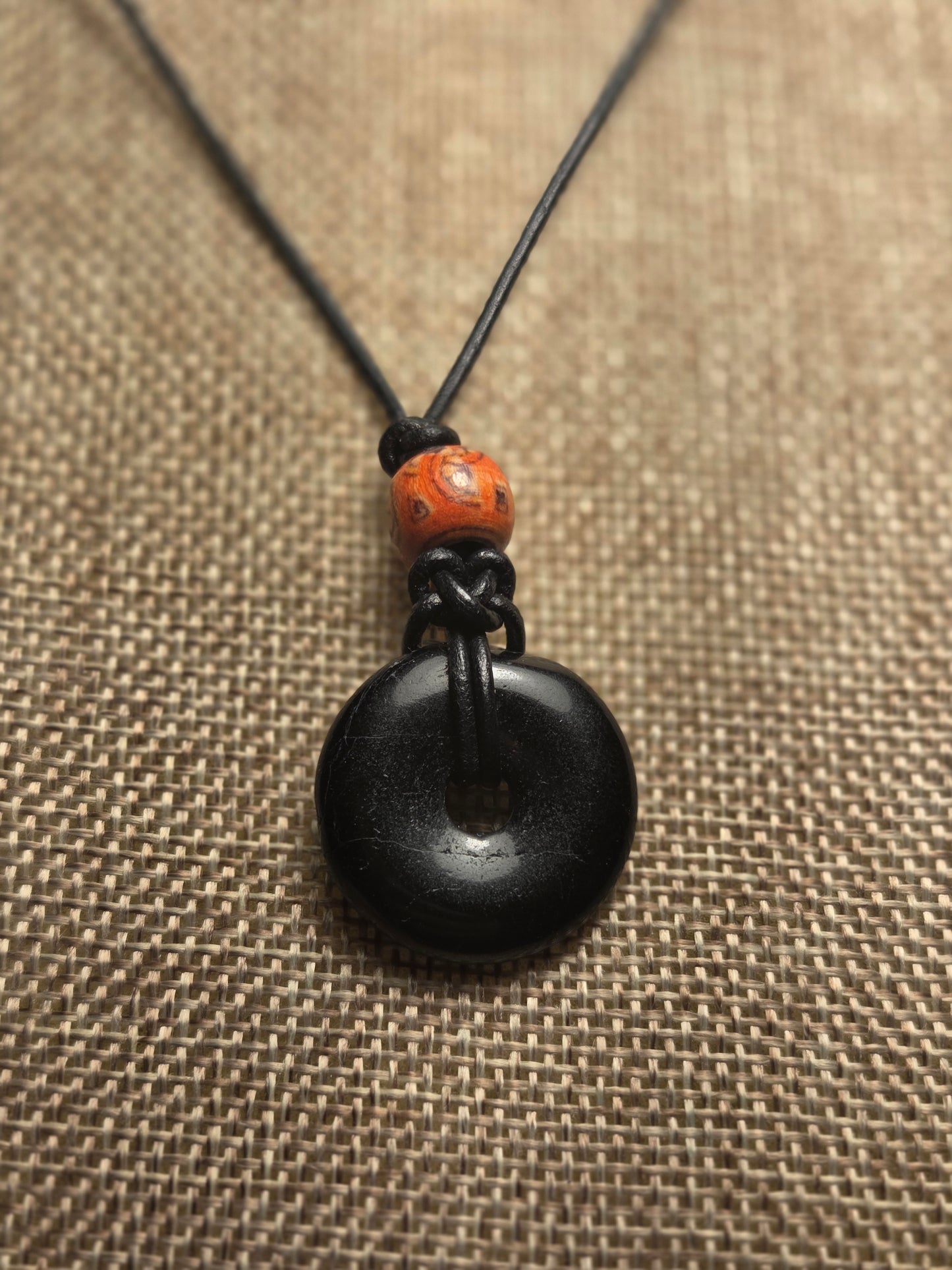 Men's obsidian necklace