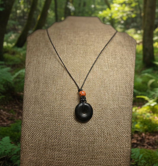 Men's obsidian necklace
