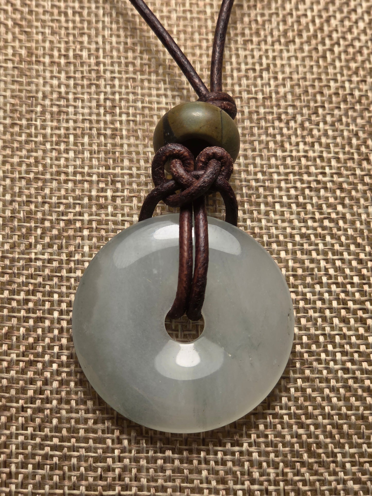 Moss agate men's necklace