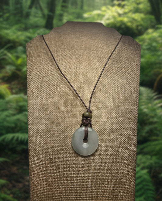 Moss agate men's necklace