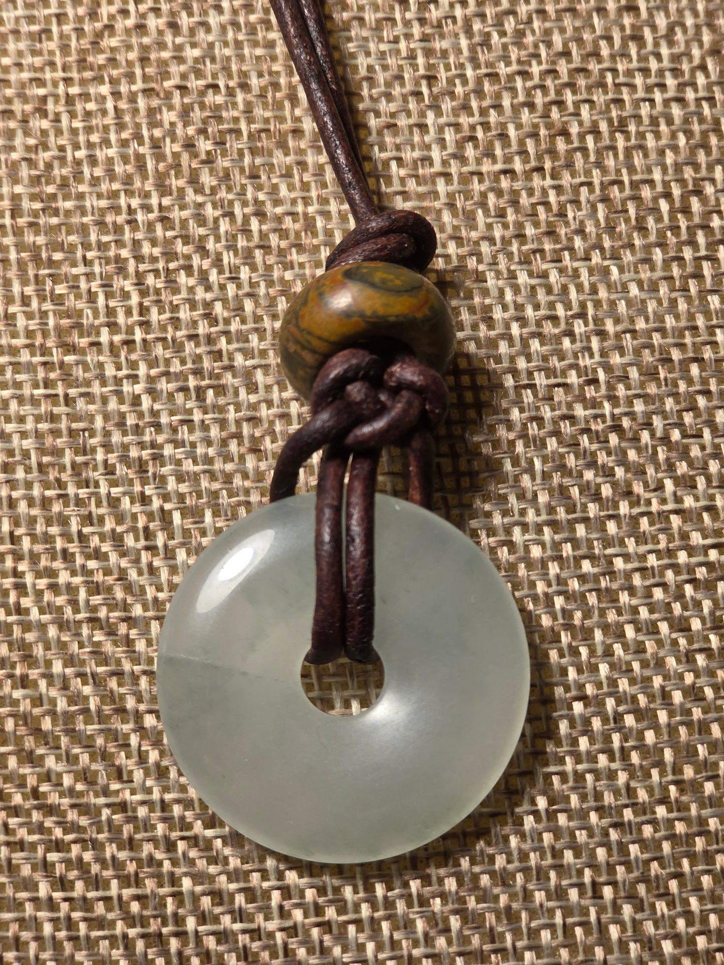 Moss agate men's necklace