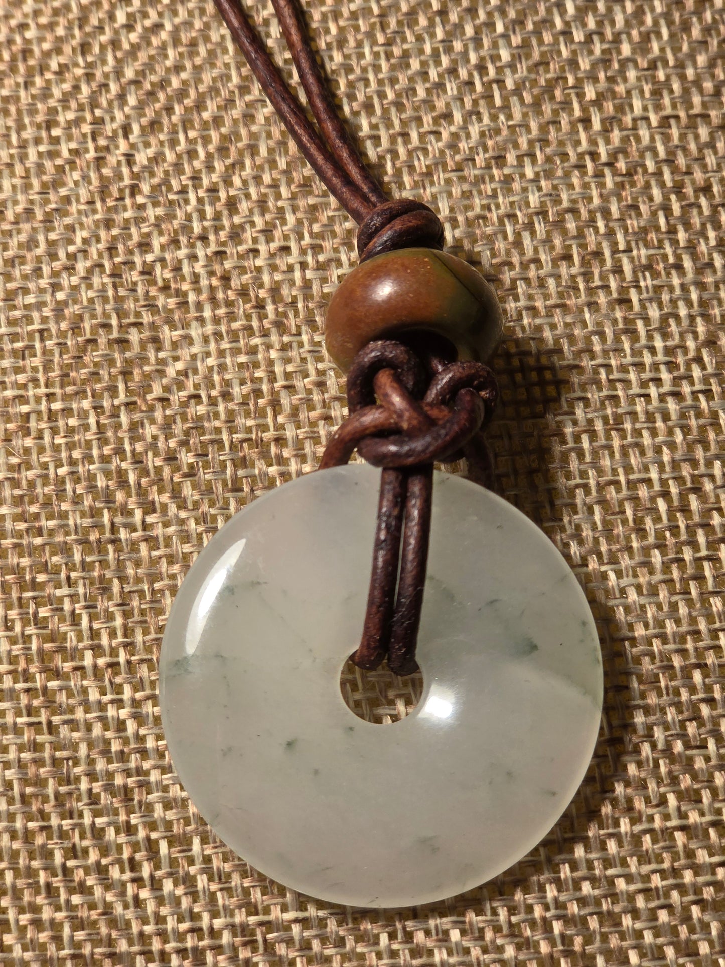 Moss agate men's necklace