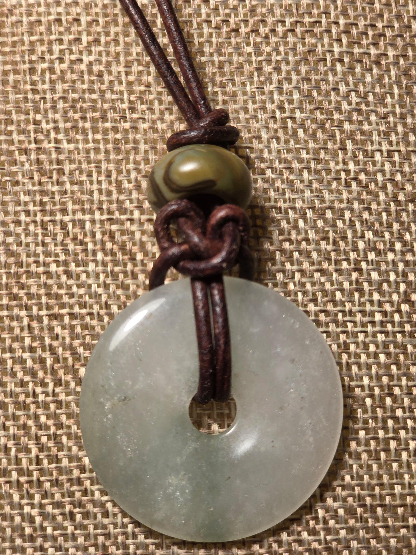 Moss agate men's necklace