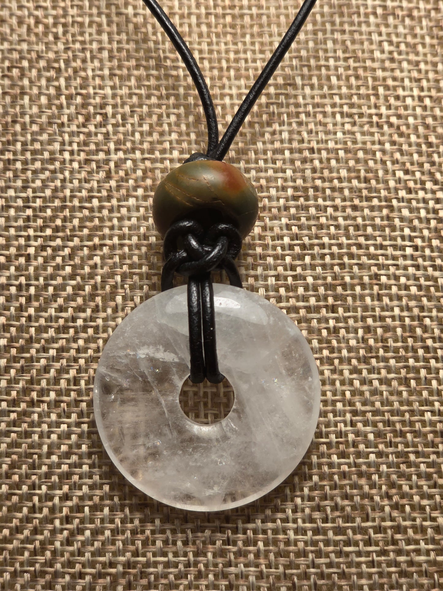 Clear quartz men's necklace