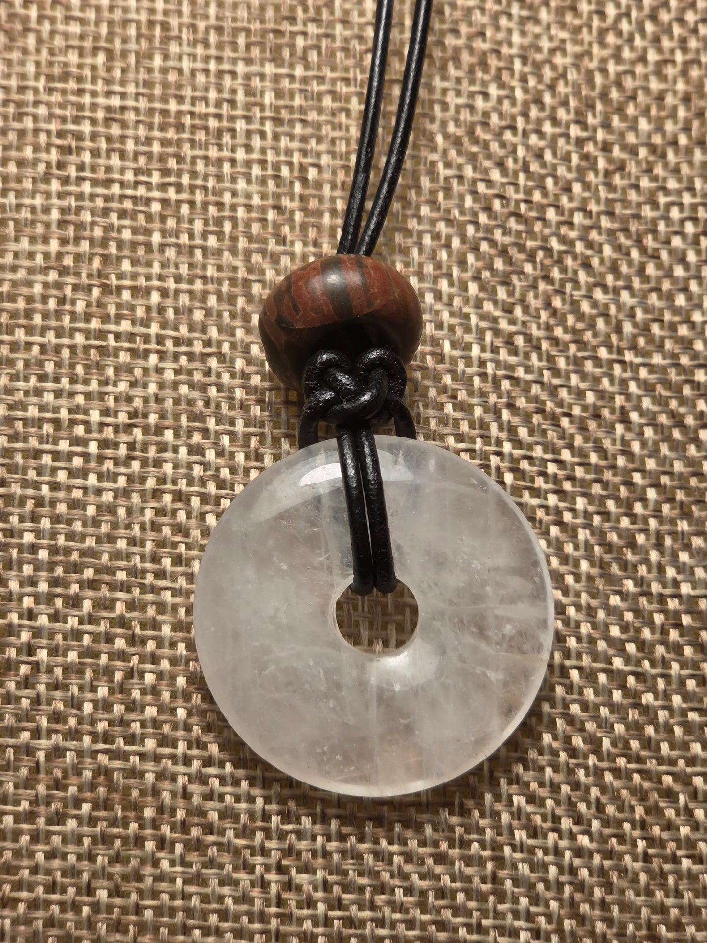 Clear quartz men's necklace