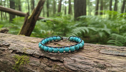 Men's teal howlite bracelet