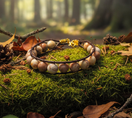 Men's Red Vein Jasper Bracelet