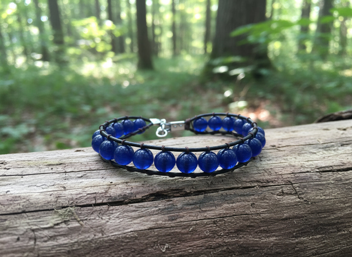 Men's Blue Agate Bracelet