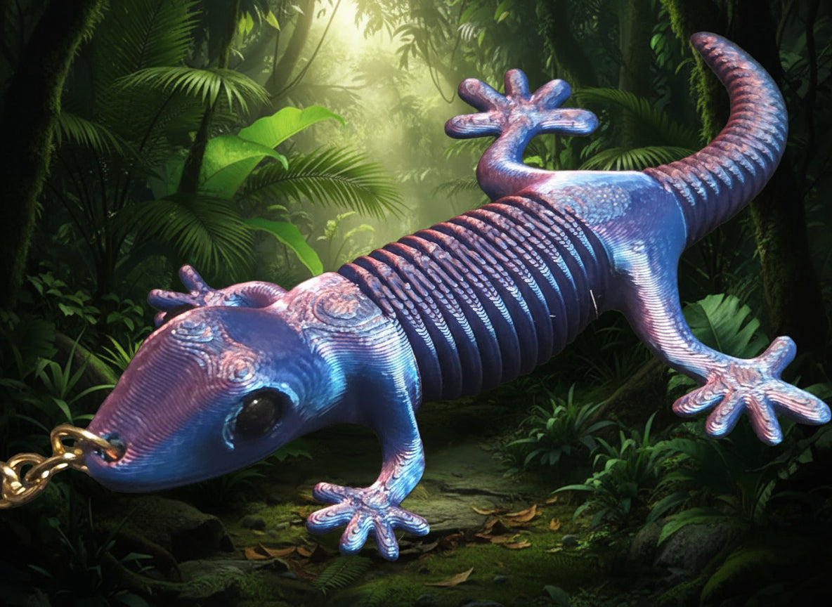 3D lizard keychain
