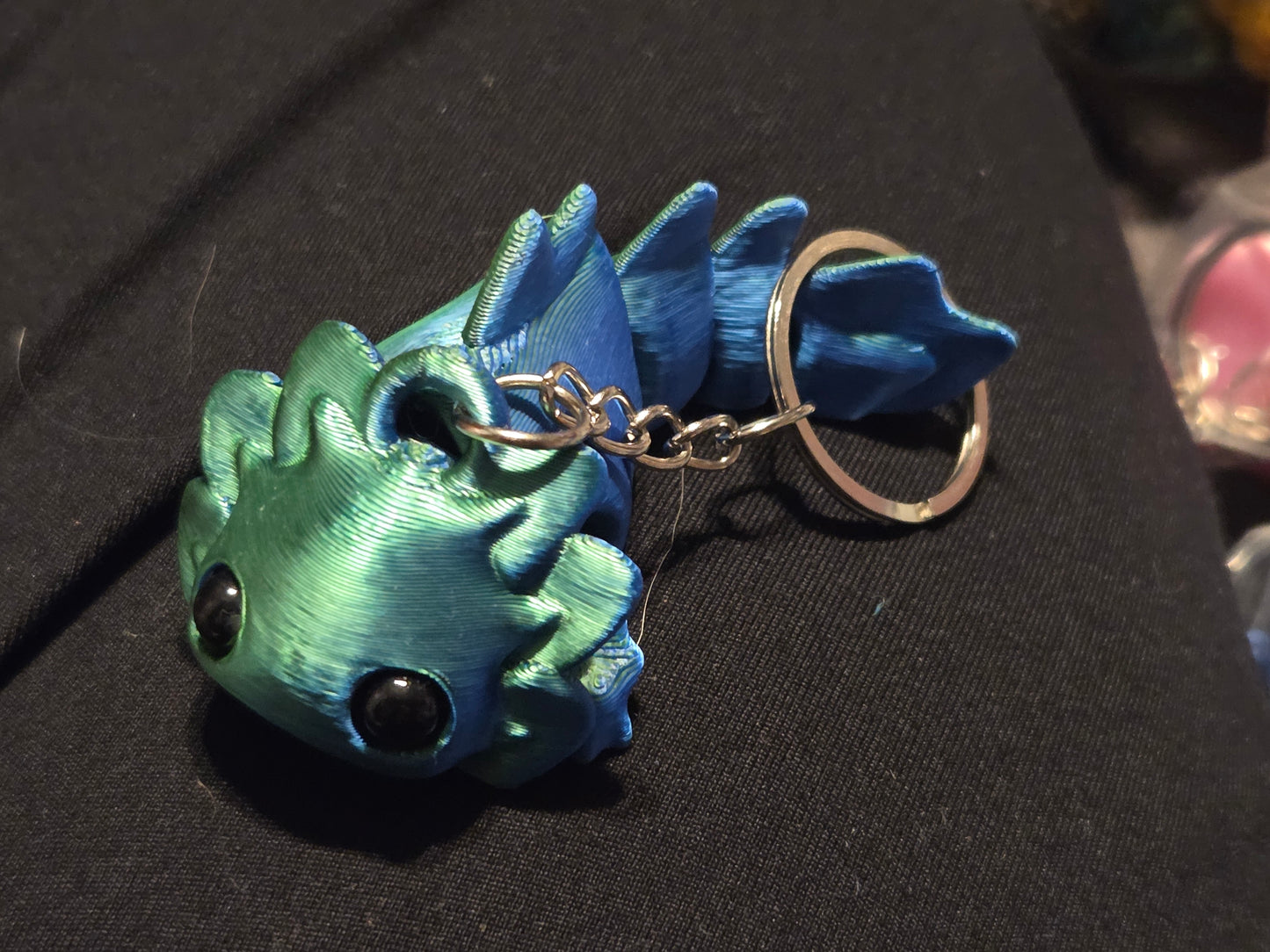 3D axolotl keychain