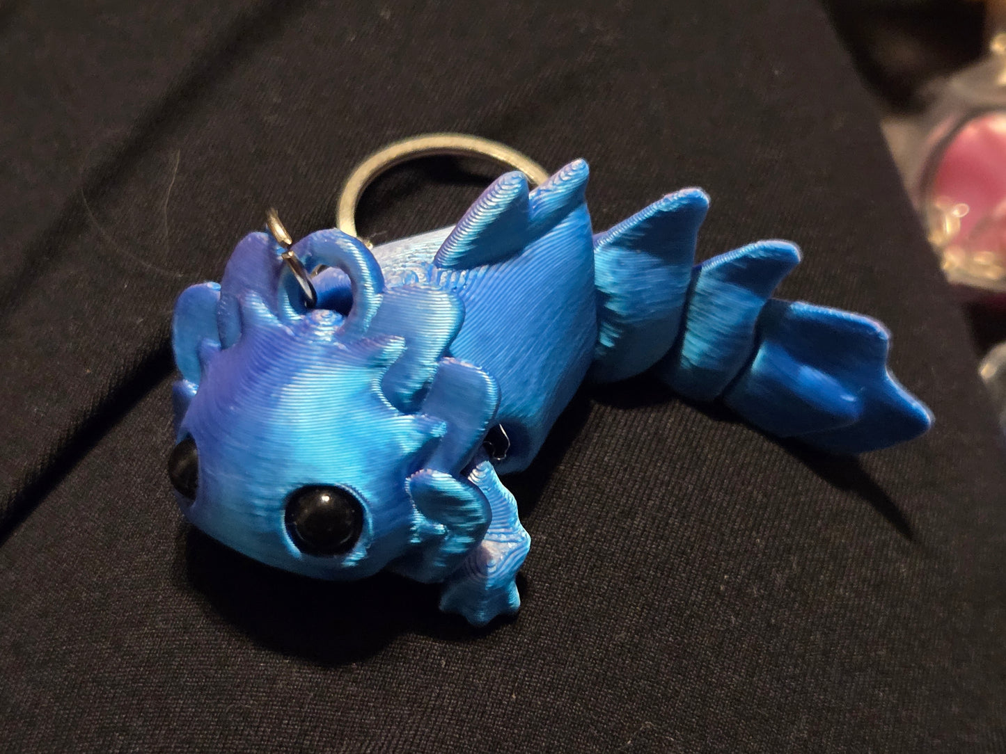 3D axolotl keychain