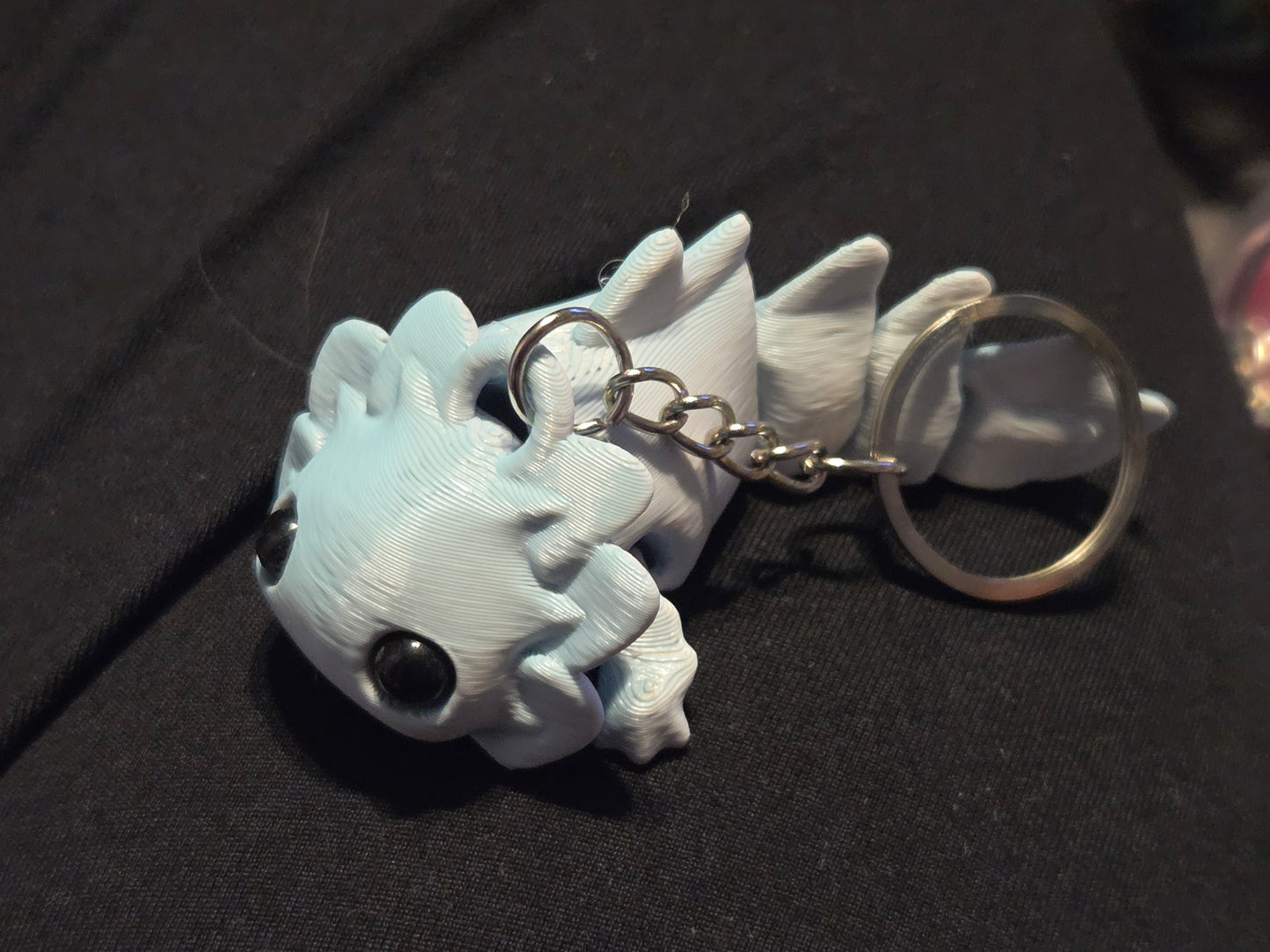 3D axolotl keychain