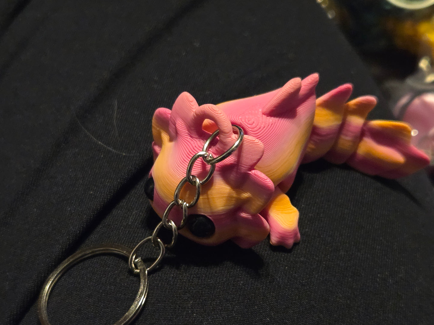 3D axolotl keychain