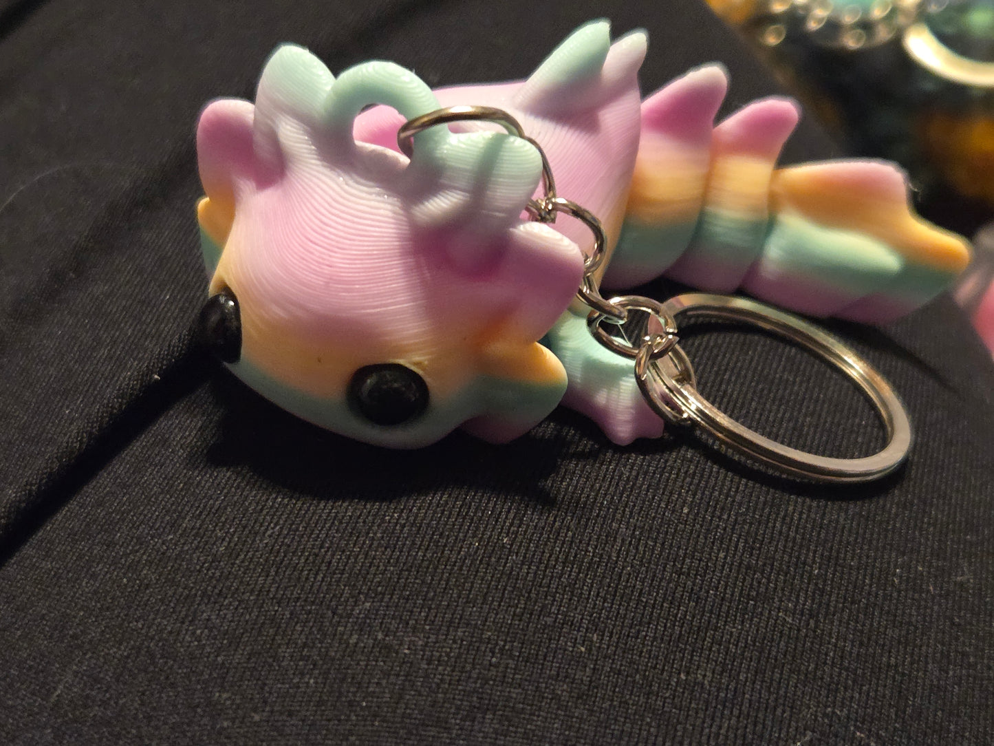 3D axolotl keychain
