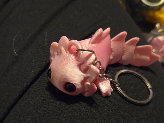 3D axolotl keychain