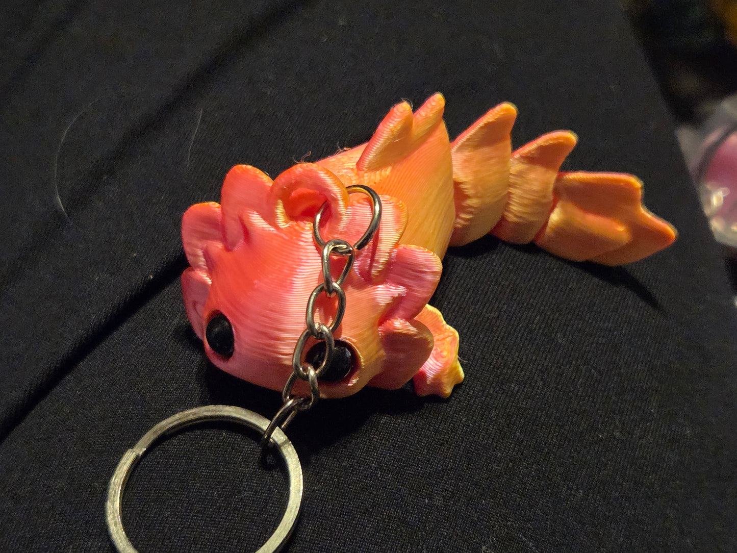 3D axolotl keychain