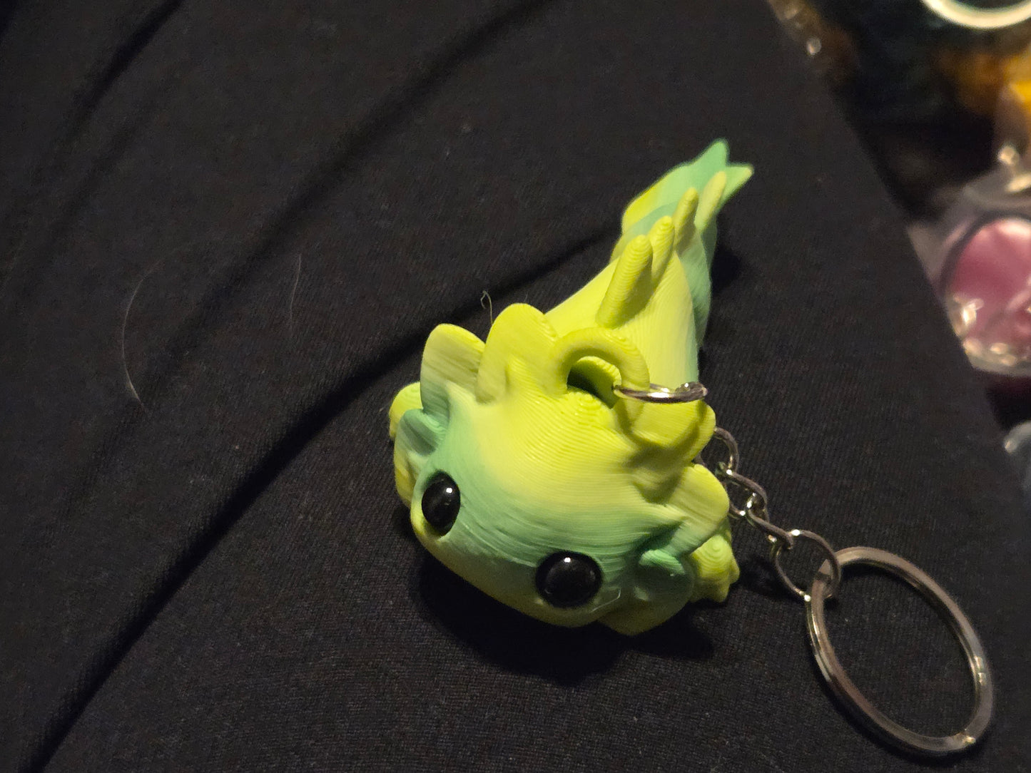 3D axolotl keychain