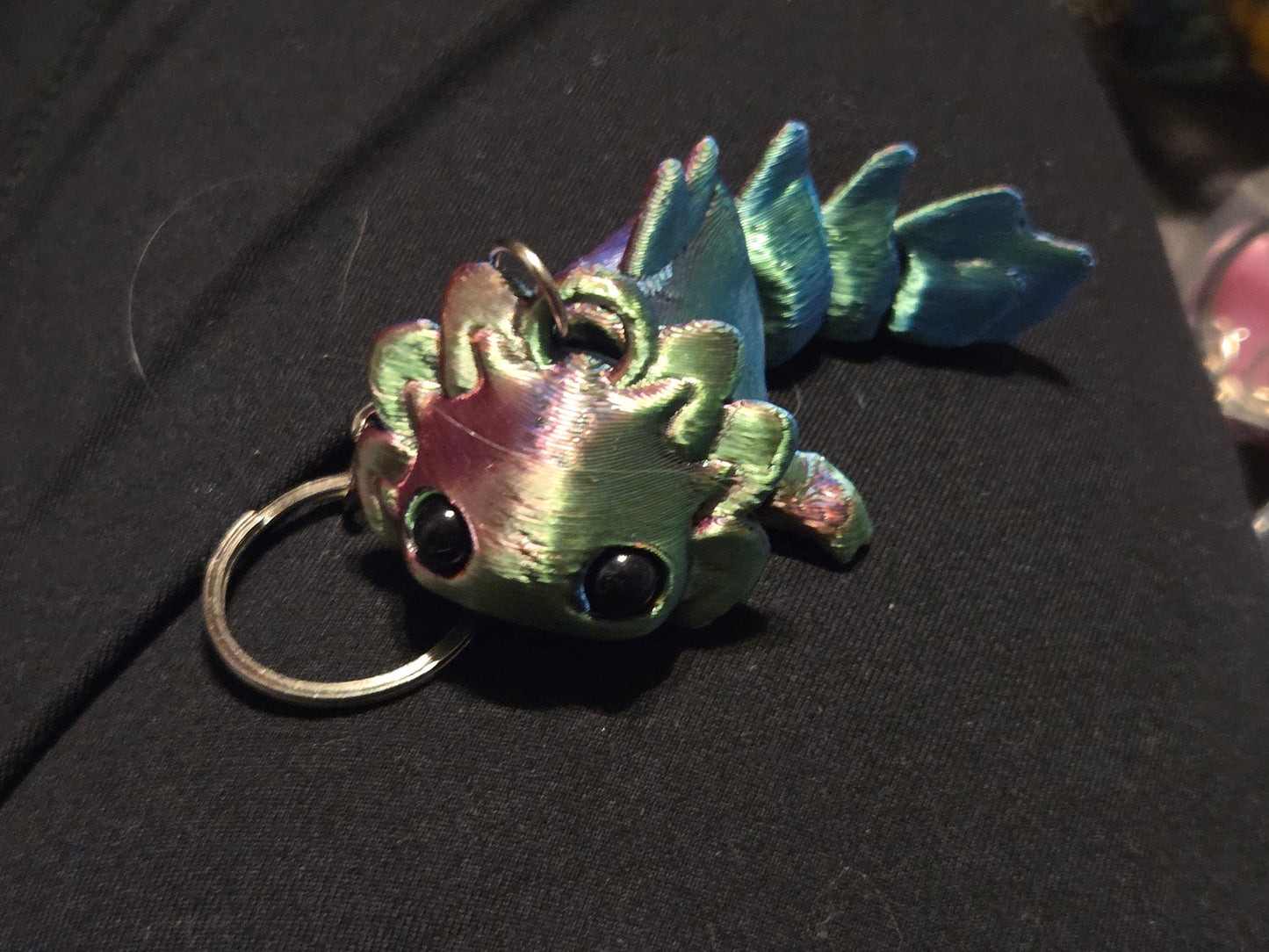 3D axolotl keychain