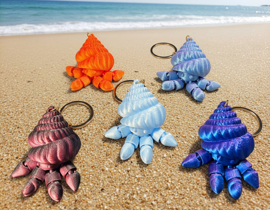 3D printed hermit crab keychain