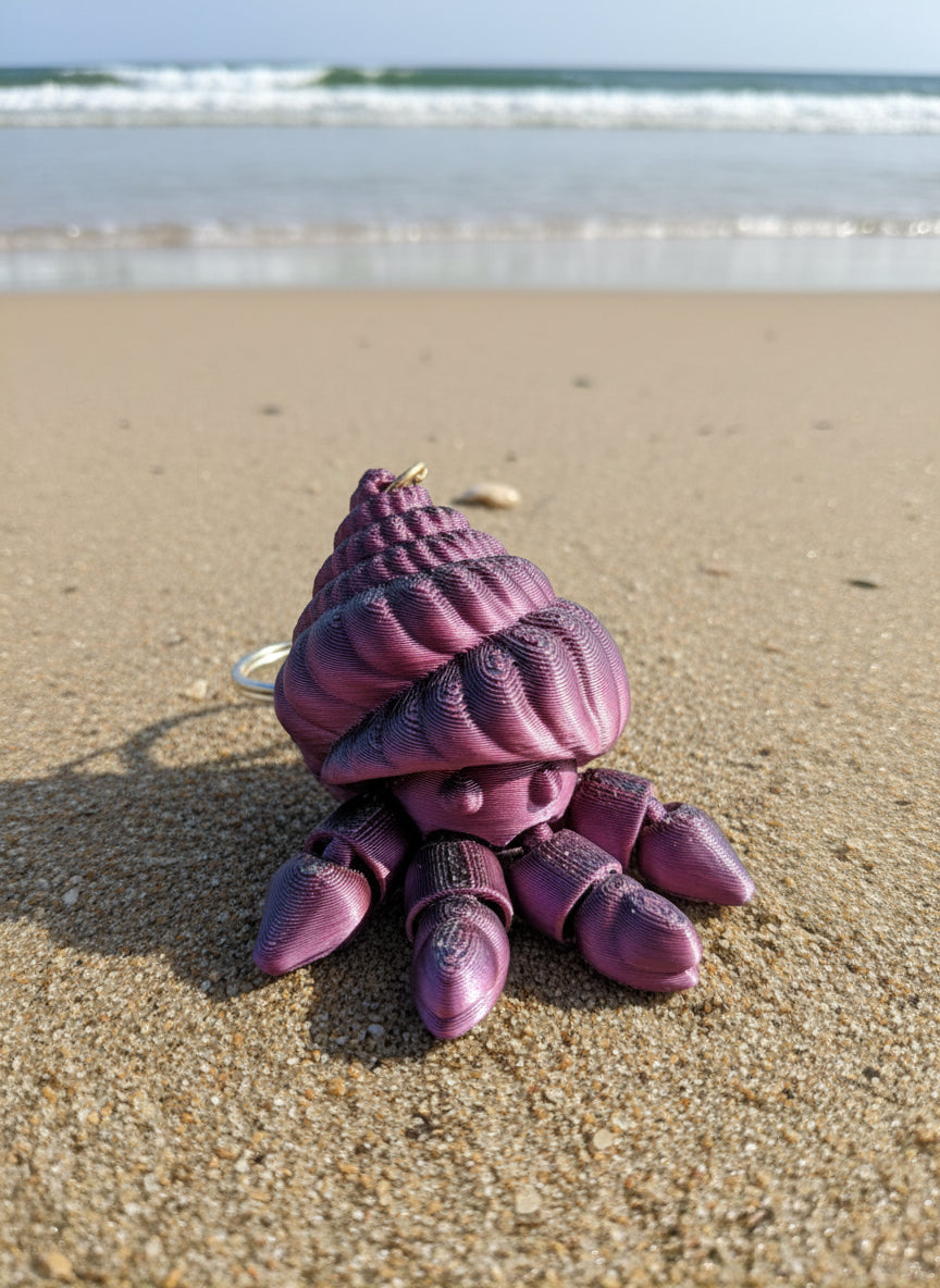 3D printed hermit crab keychain